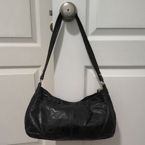 HOBO Black Leather Hobo Shoulder Bag